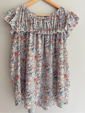 Flowy Floral Ruffled Top